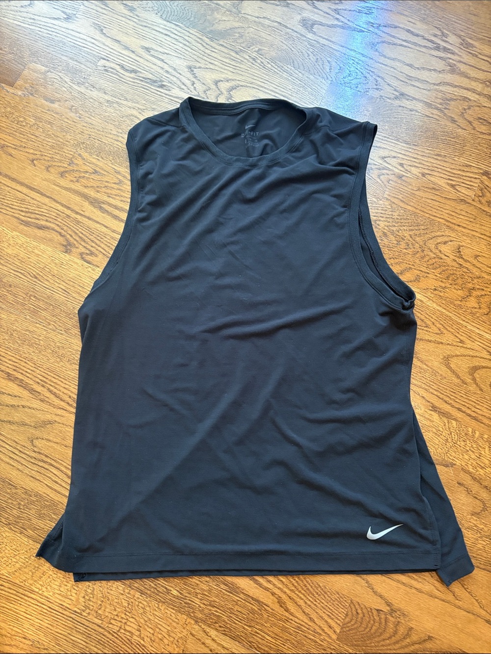 Nike Black Performance Sleeveless Tank with Silver Swoosh